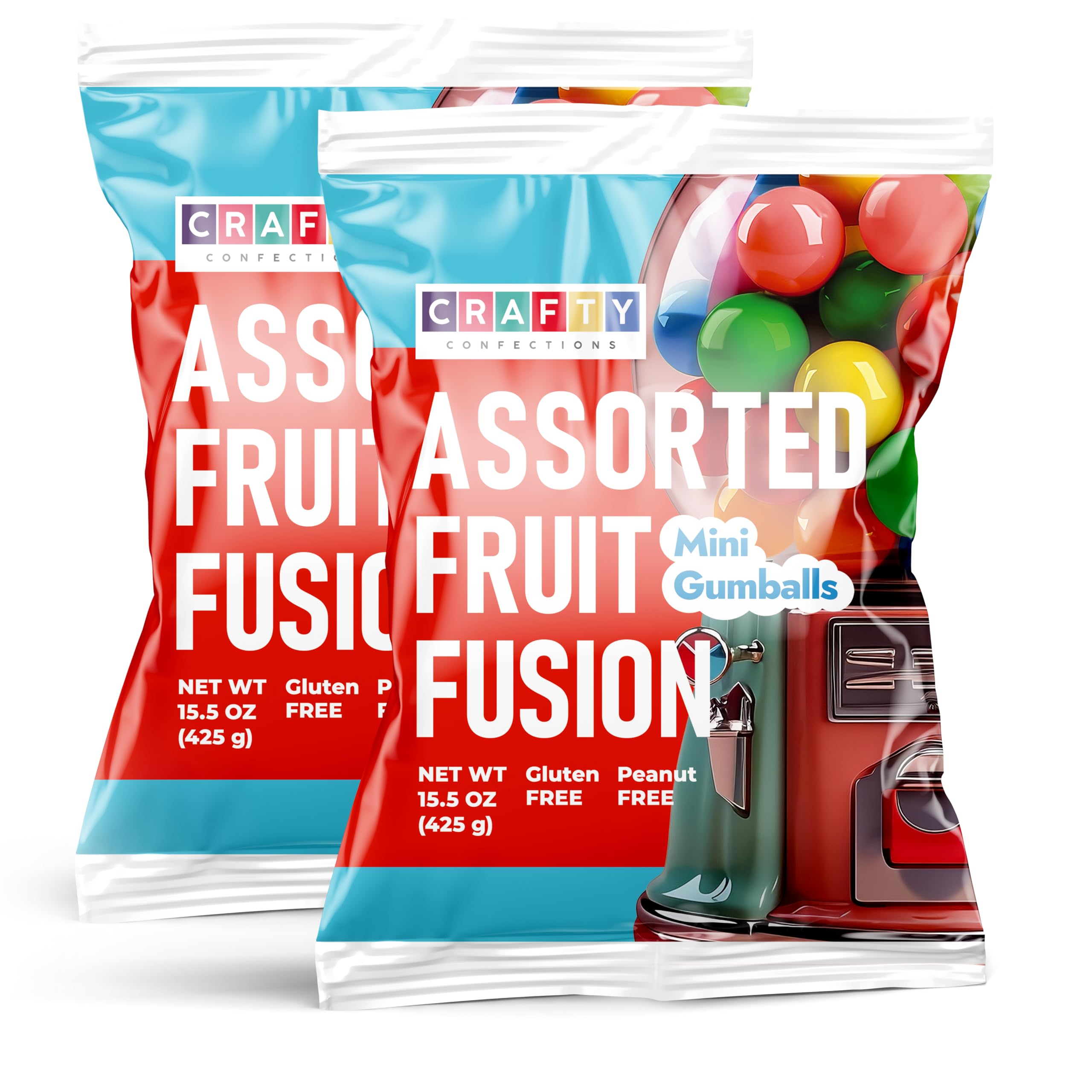 Gumballs for Gumball Machine Refills - 2 Packs Assorted Fruit Flavored Gum Balls - 0.5 Gumballs for Gumball Machine Refills - 2 Packs Assorted Fruit Flavored Gum Balls - 0.5