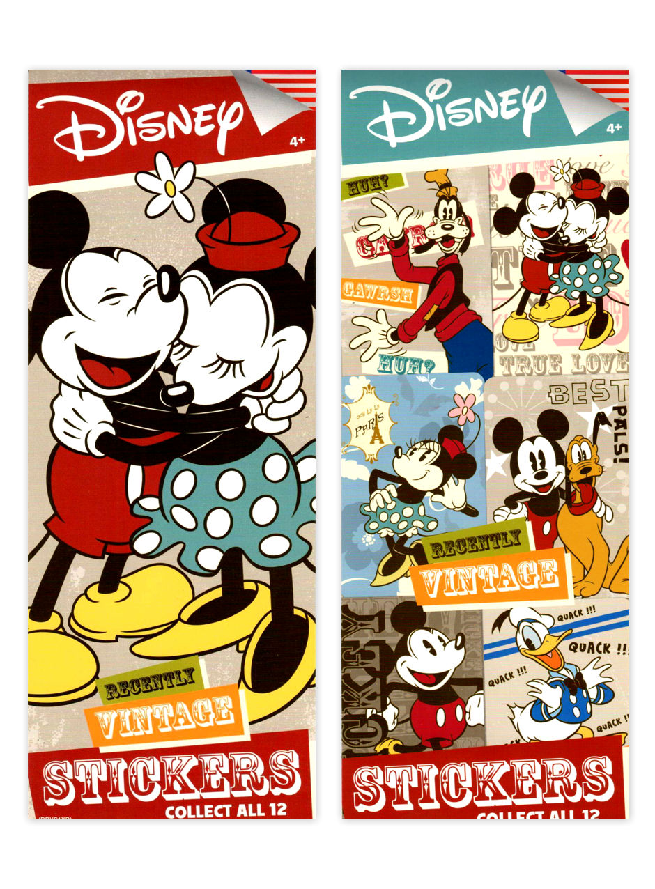 Excellent!! Vintage Stickers Mickey Mouse Vending Machine Disney