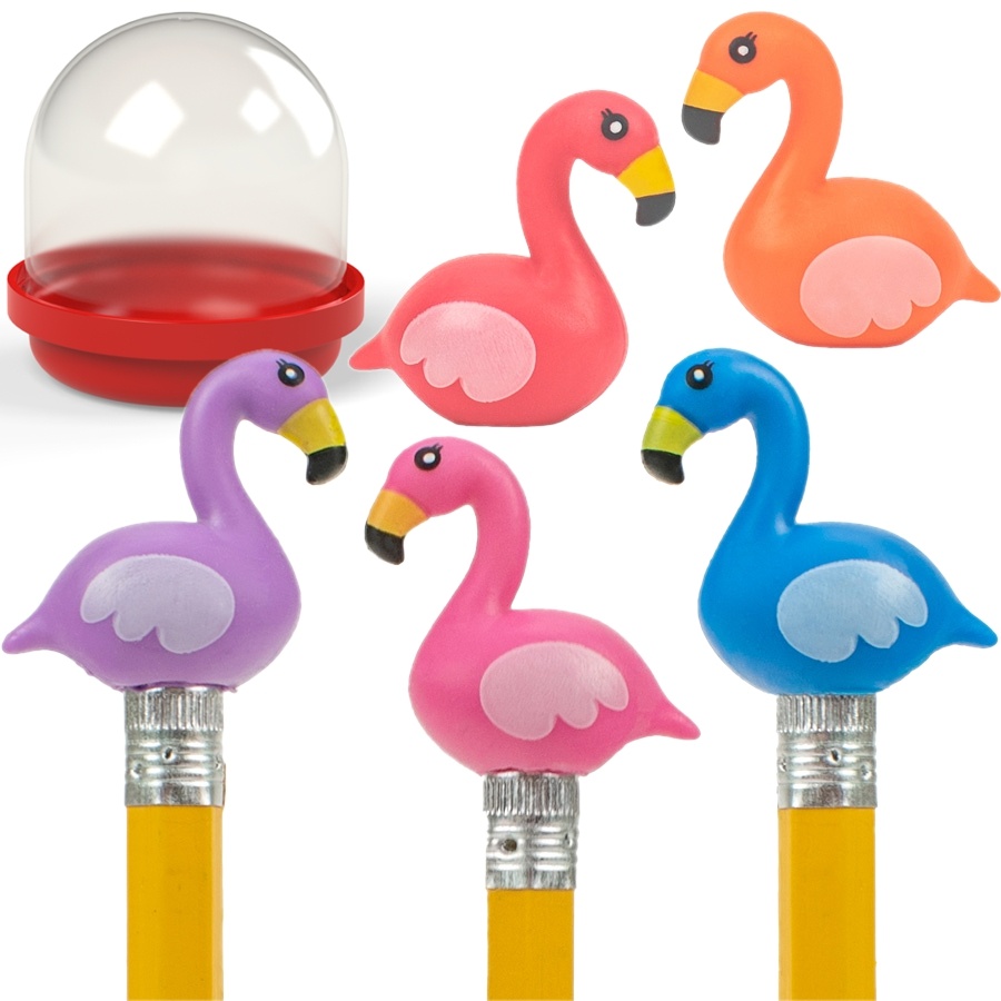Flamingo Squishies Pencil Toppers in 1.1
