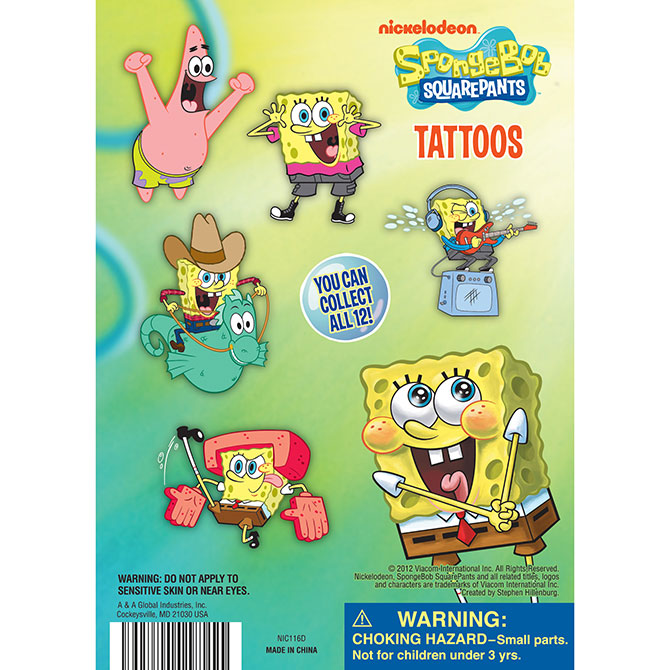 SpongeBob™ Mini Tattoos