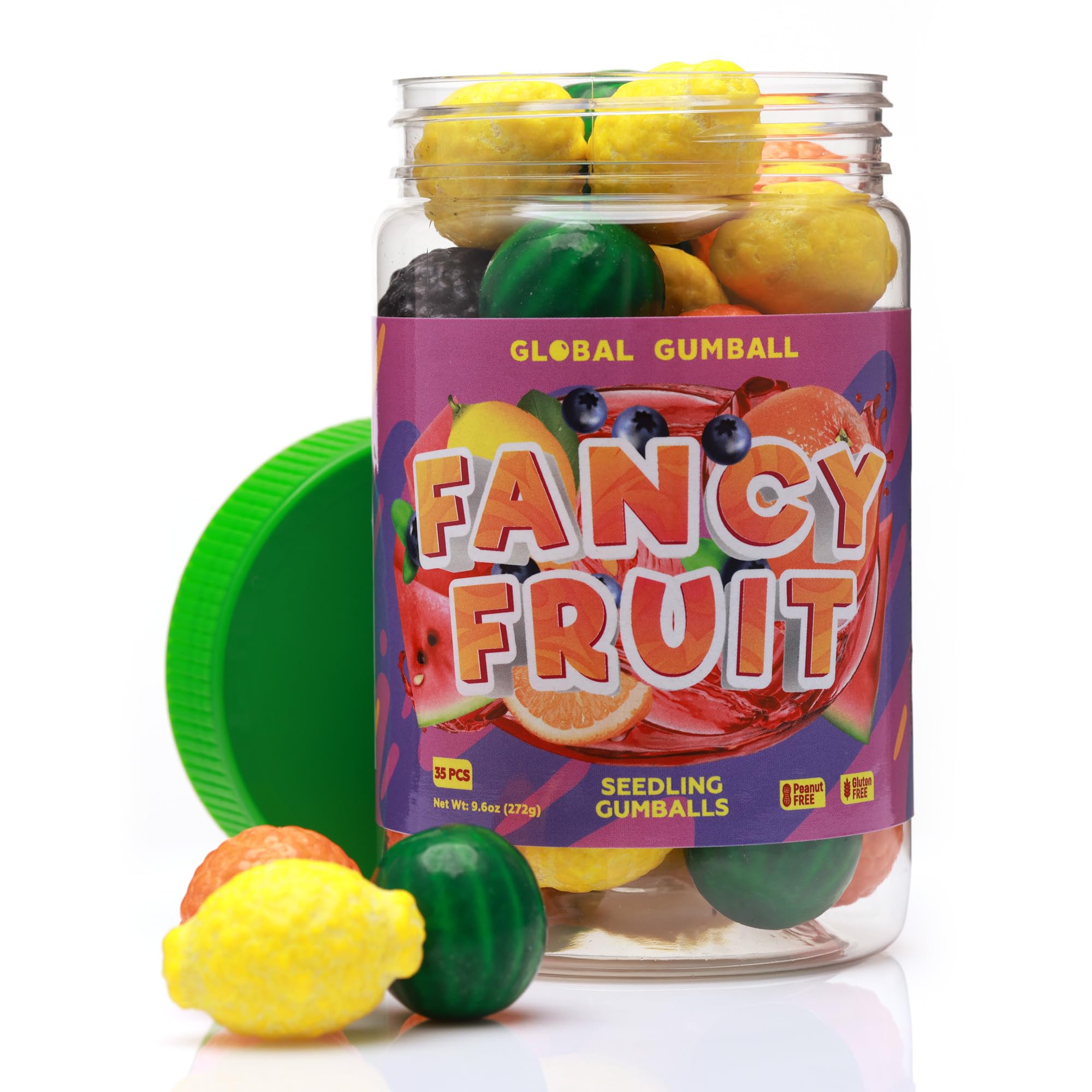 Gumballs for Kids - Fruit Shaped Gumballs - Chewing Bubble Gum - Bubble Gum for Kids - Colored Gum Balls - Fruity Gumy in Jar Gumballs for Kids - Fruit Shaped Gumballs - Chewing Bubble Gum - Bubble Gum for Kids - Colored Gum Balls - Fruity Gumy in Jar