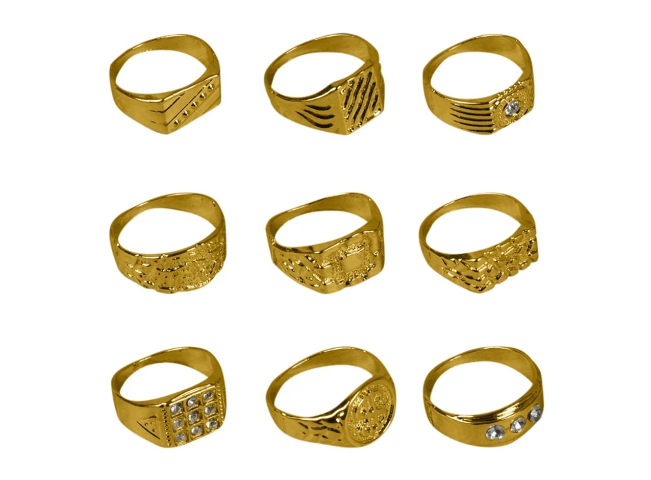 Polished Gold-Toned Rings In Bulk