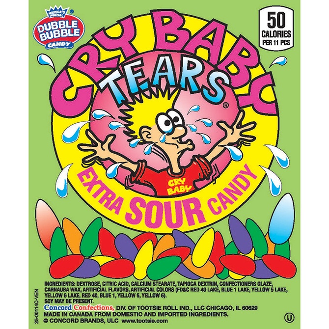 Buy Cry Baby Tears bulk vending candies for candy machines by Double ...