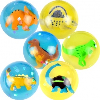 3-D Hi-Bounce Dinosaur Balls with Plastic Figures Inside - Perfect Kids Toys for Thrilling Playtime - Get Your Dino Adventure Today!