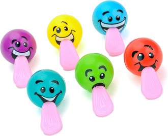 1.25" Stretch Tongue Silly Face Ball - 50 Pcs … vending supply