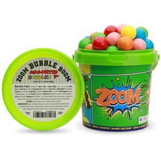 1.3 LB Bucket Assorted Fruit Gumballs – 1 Inch Solid Color Bubble Gum gumballs in bulk