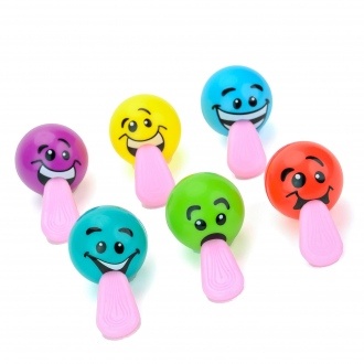 1.25" Stretch Tongue Silly Face Ball - 50 Pcs … vending supply