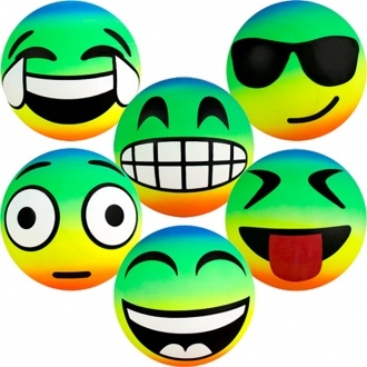 100pcs Inflatable Rainbow Emoji Vinyl Balls for Parties - Fun Outdoor Play with Emoji Art Faces vending supply