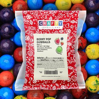 1-Inch Berry Blots Gumballs – Assorted Berry Flavors, Flow-Wrapped 7 oz Bag gumballs in bulk