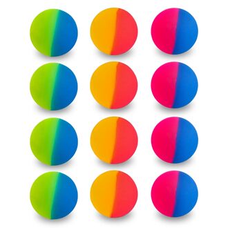 12 pcs Rubber Ball for Kids - ICY Bounce Balls - Large Hi-Bounce Balls 45 mm - Super Party Favours Vending Machine Toys Refills
