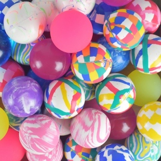 45mm Hi-Bounce Ball Mix for Kids and Playground Fun - Bulk Rubber Bouncy Toy Assortment