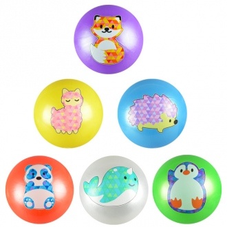 18in Inflatable Vinyl Balls with Geometric Animal Designs for Prizes vending supply