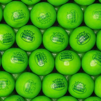 Chewing Bubble Gum Balls – 1 Inch Green Gumballs GREEN APPLE Flavor – 73-Count Baseball Double Bubble Gum - Vending Machine Refill Bulk for Goody Bags & Candy Bar gumballs in bulk