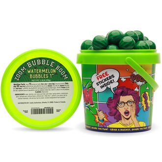 Chewing Bubble Gum Balls – 1 Inch Green Gumballs WATERMELON Flavor – 1.3 LB Baseball Double Bubble Gum - Vending Machine Refill Bulk for Goody Bags & Candy Bar gumballs in bulk